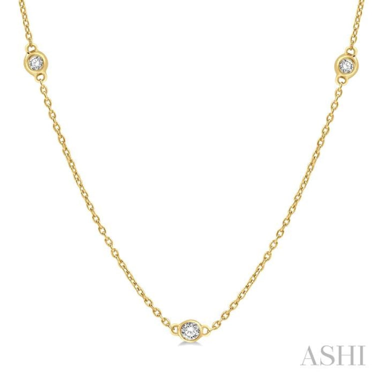 1/2 ctw Round Cut Diamond Fashion Necklace in 14K Yellow Gold
