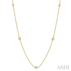 1/4 ctw Round Cut Diamond Fashion Necklace in 14K Yellow Gold
