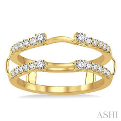 3/8 ctw Round Cut Diamond Insert Ring in 14K Yellow Gold