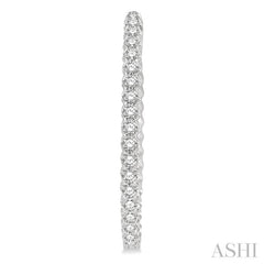 2 ctw Inside-Out Round Cut Diamond Oval Shape Hoop Earrings in 14K White Gold