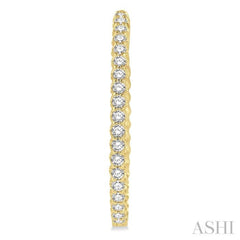 2 ctw Inside-Out Round Cut Diamond Oval Shape Hoop Earrings in 14K Yellow Gold