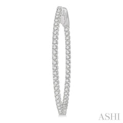 1 ctw Inside-Out Round Cut Diamond Oval Shape Hoop Earrings in 14K White Gold