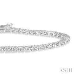 1 ctw Round Cut Diamond Tennis Tulip Bracelet in 14K White Gold