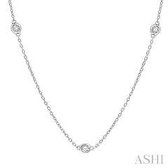 1/4 ctw Round Cut Diamond Fashion Necklace in 14K White Gold