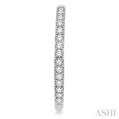 1/4 ctw Round Cut Diamond Hoop Earrings in 10K White Gold