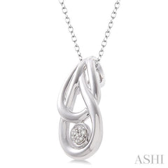 1/50 ctw Single Cut Diamond Fashion Pendant in Sterling Silver with Chain