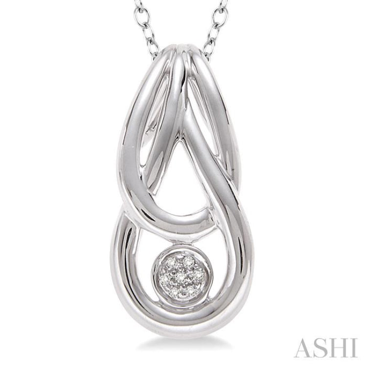 1/50 ctw Single Cut Diamond Fashion Pendant in Sterling Silver with Chain