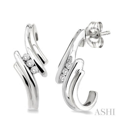 1/10 ctw Round Cut Diamond Earrings in Sterling Silver