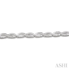 1/6 ctw 'FIG 8' Shape Single Cut Diamond Bracelet in Sterling Silver