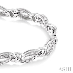 1/6 ctw Knot Shape Single Cut Diamond Bracelet in Sterling Silver