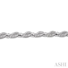 1/6 ctw Knot Shape Single Cut Diamond Bracelet in Sterling Silver