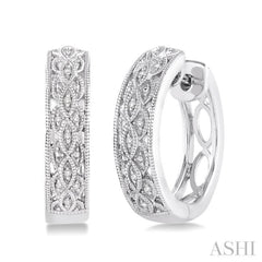 1/10 ctw Single Cut Diamond Vintage Earrings in Sterling Silver