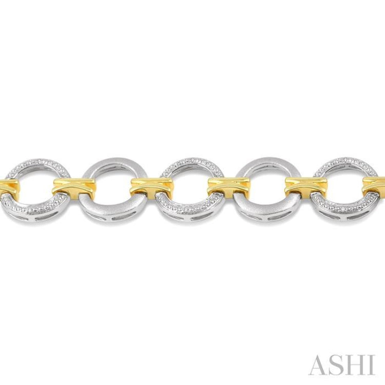 1/10 ctw Round Cut Diamond Circle Bracelet in Sterling Silver