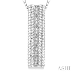 1/20 ctw Round Cut Diamond Rope Pendant in Sterling Silver with chain