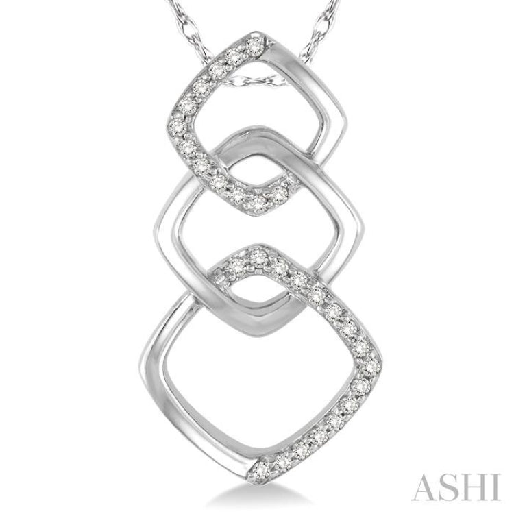 1/6 ctw Round Cut Diamond Fashion Pendant in 10K White Gold with Chain