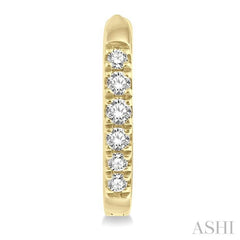 1/8 ctw Round Cut Diamond Huggie Petite Earrings in 10K Yellow Gold