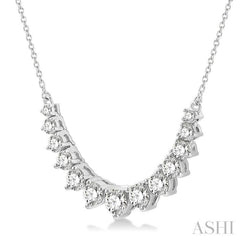 1 ctw Graduated Diamond Smile Necklace in 14K White Gold