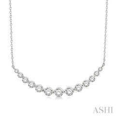 1 ctw Diamond Smile Necklace in 14K White Gold