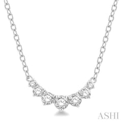 1/4 ctw Graduated Diamond Smile Necklace in 14K White Gold