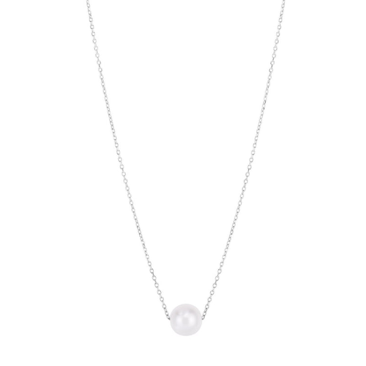 14K Pearl Necklace Solitaire