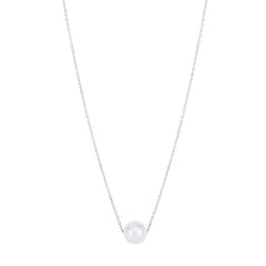 14K Pearl Necklace Solitaire