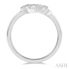 1/10 ctw Anchor Charm Round Cut Diamond Petite Fashion Ring in 10K White Gold