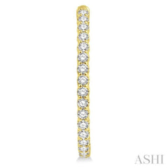 3 ctw Inside-Out Round Cut Diamond Oval Shape Hoop Earrings in 14K Yellow Gold