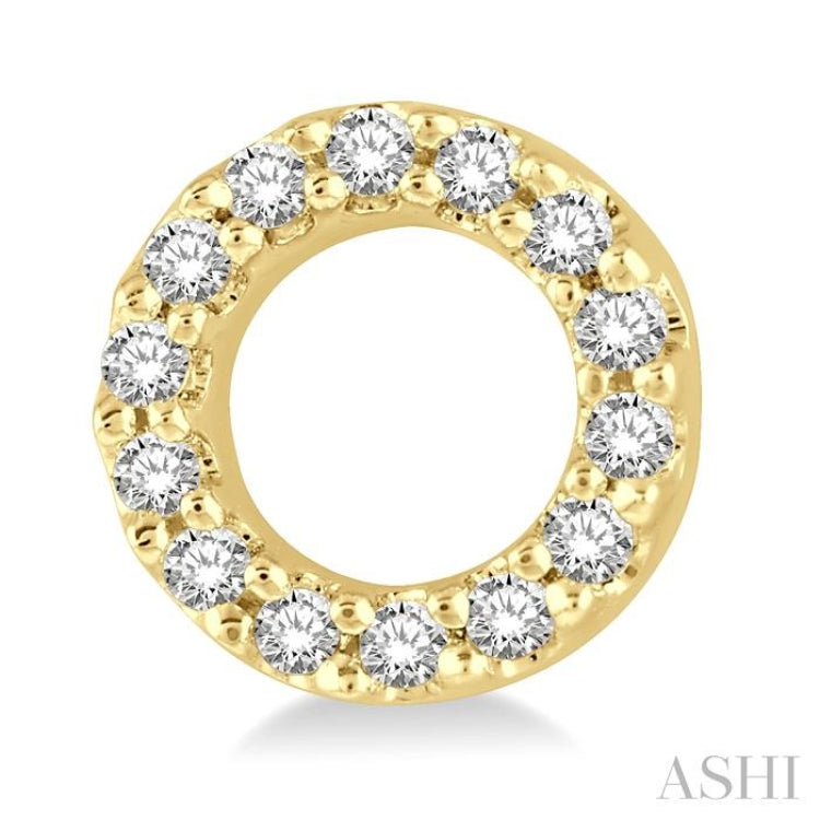1/10 ctw Circular Round Cut Diamond Petite Fashion Earring in 10K Yellow Gold