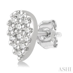 1/10 ctw Pear Shape Round Cut Diamond Petite Earring in 10K White Gold