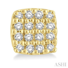 1/8 ctw Cushion Shape Round Cut Diamond Petite Fashion Earring in 10K Yellow Gold