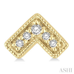 1/20 ctw Inverted Chevron Round Cut Diamond Petite Fashion Earring in 10K Yellow Gold