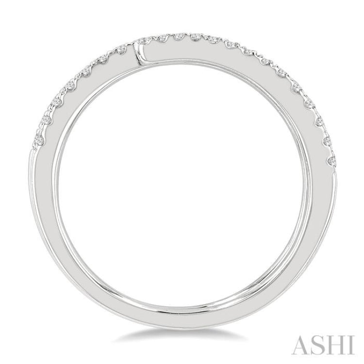 3/8 ctw Open End Round Cut Diamond Fashion Ring in 14K White Gold