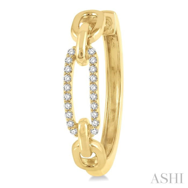 1/5 ctw Paperclip Round Cut Diamond Hoop Earring in 14K Yellow Gold
