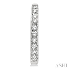 1/6 ctw Round Cut Diamond Petite Fashion Huggie Earrings in 14K White Gold