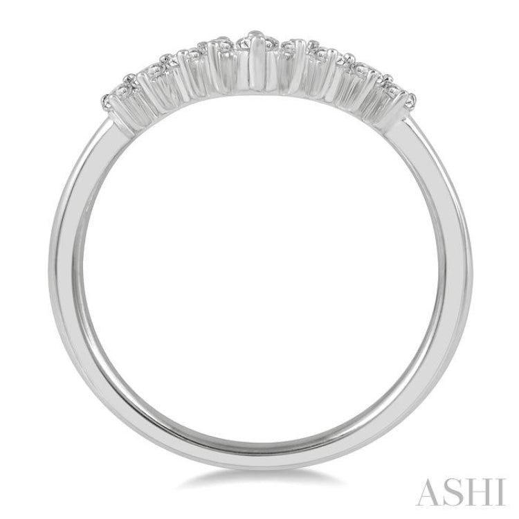 1/3 ctw Chevron Asymmetric Marquise and Round Cut Diamond Fashion Ring in 14K White Gold