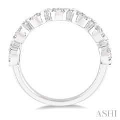 1 ctw Jointed Circular Mount Lovebright Diamond Cluster Ring in 14K White Gold