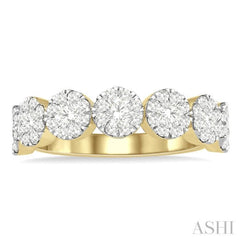 1 ctw Jointed Circular Mount Lovebright Diamond Cluster Ring in 14K Yellow and White Gold