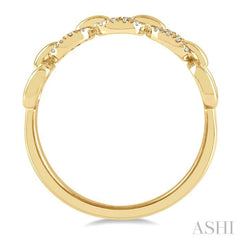 1/10 ctw Round Cut Diamond Paperclip Ring in 10K Yellow Gold
