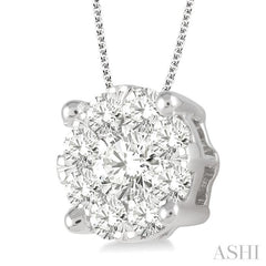 2 ctw Lovebright Round Cut Diamond Pendant in 14K White Gold with Chain