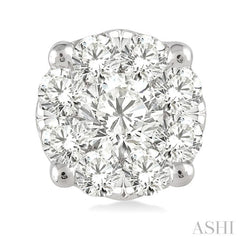 3/4 ctw Lovebright Round Cut Diamond Stud Earrings in 14K White Gold