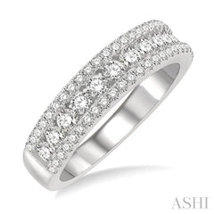 1 ctw Channel Round Cut Diamond Wedding Band in 14K White Gold