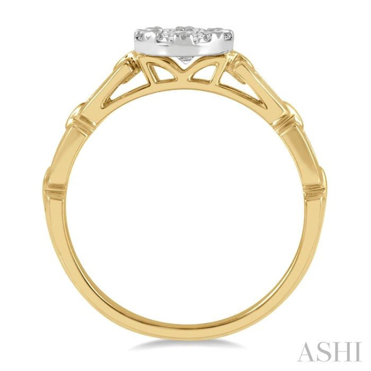 3/8 ctw Lovebright Round Cut Diamond Paperclip Link Engagement Ring in 14K Yellow and White Gold