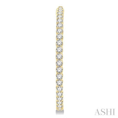 4 ctw Inside-Out Round Cut Diamond 1 1/2 Inch Hoop Earrings in 14K Yellow Gold