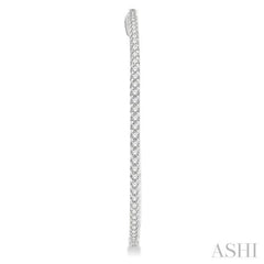 3 ctw Inside-Out Round Cut Diamond 2-Inch Hoop Earrings in 14K White Gold