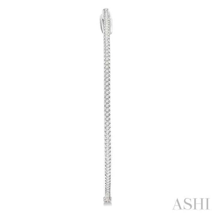 1 ctw Inside-Out Round Cut Diamond 2-Inch Hoop Earrings in 14K White Gold