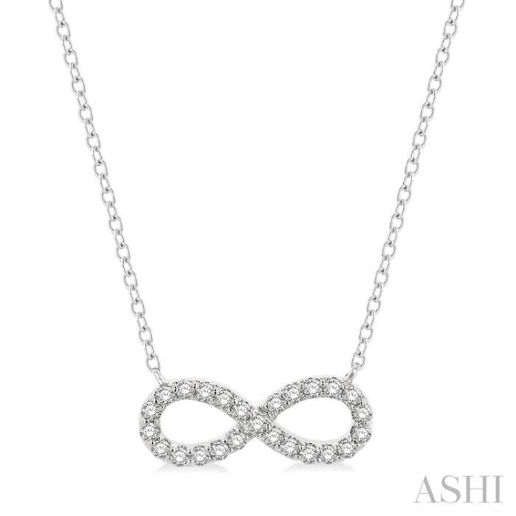 1/4 ctw Round Cut Diamond Infinity Pendant in 14K White Gold