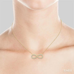 1/4 ctw Round Cut Diamond Infinity Pendant in 14K White Gold