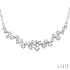 1/2 ctw Round Cut Diamond Scatter Necklace in 14K White Gold