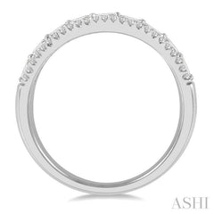 1/2 ctw Triple Row Baguette and Round Cut Diamond Fashion Band in 14K White Gold