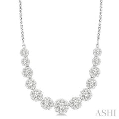 2 ctw Round Cut Diamond Lovebright Necklace in 14K White Gold